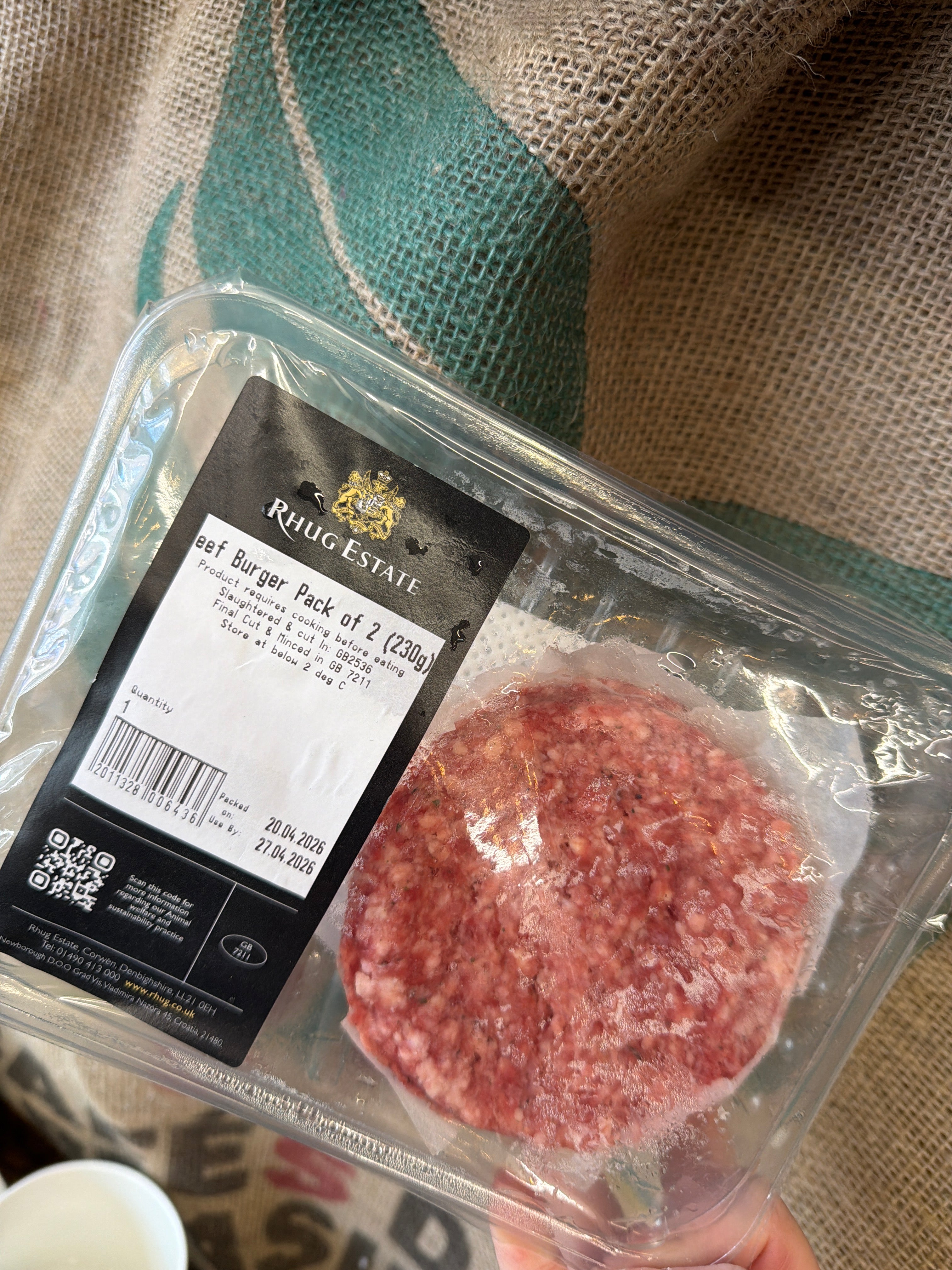 Rhug Estate Beef Burger Pack of 2 (230g)