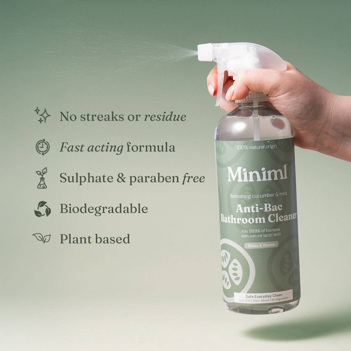 Anti-Bac Bathroom Cleaner - Cucumber + Mint 5L Refill