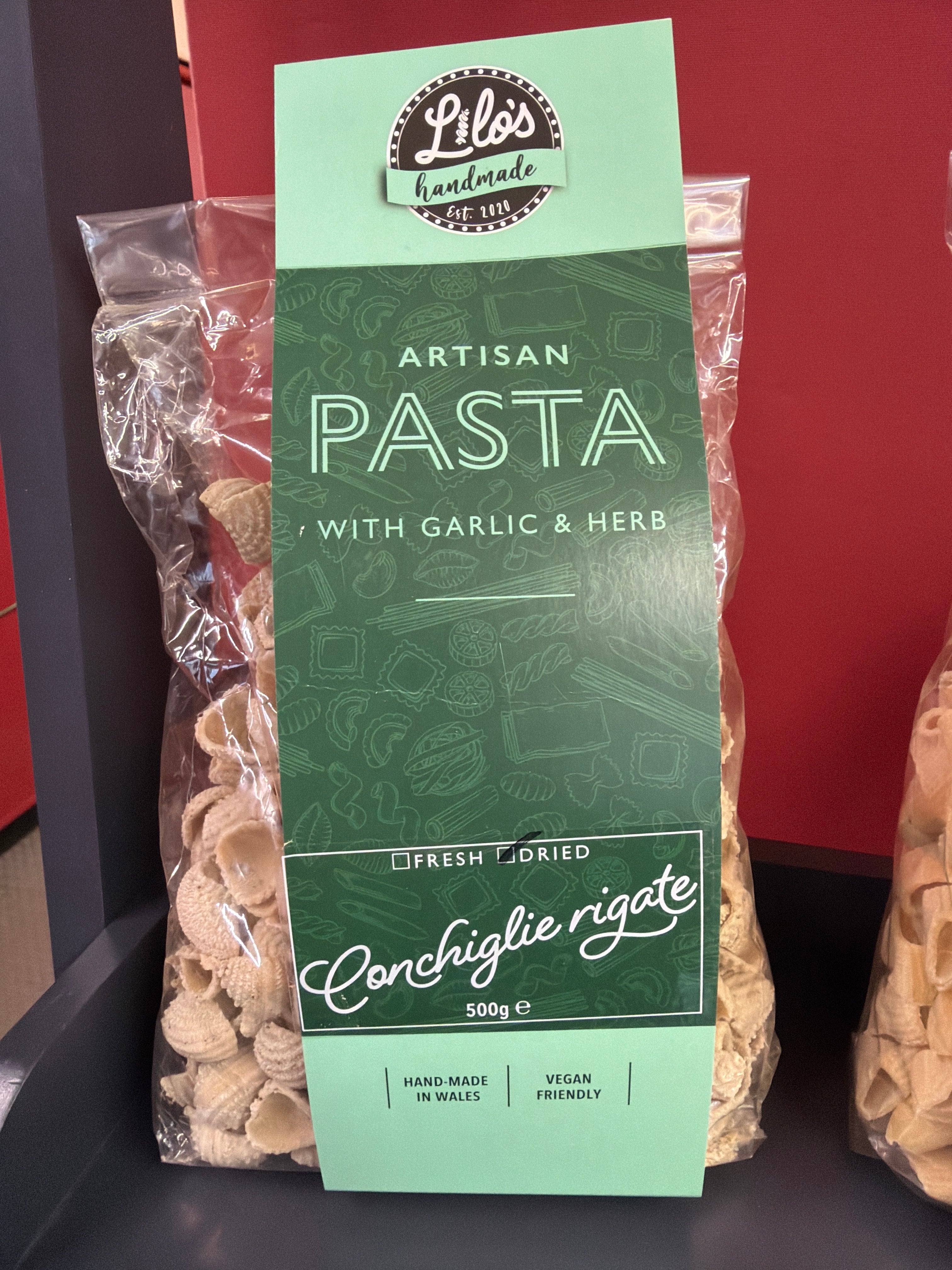 Lilos handmade Artisan Pasta with Garlic and Herb
