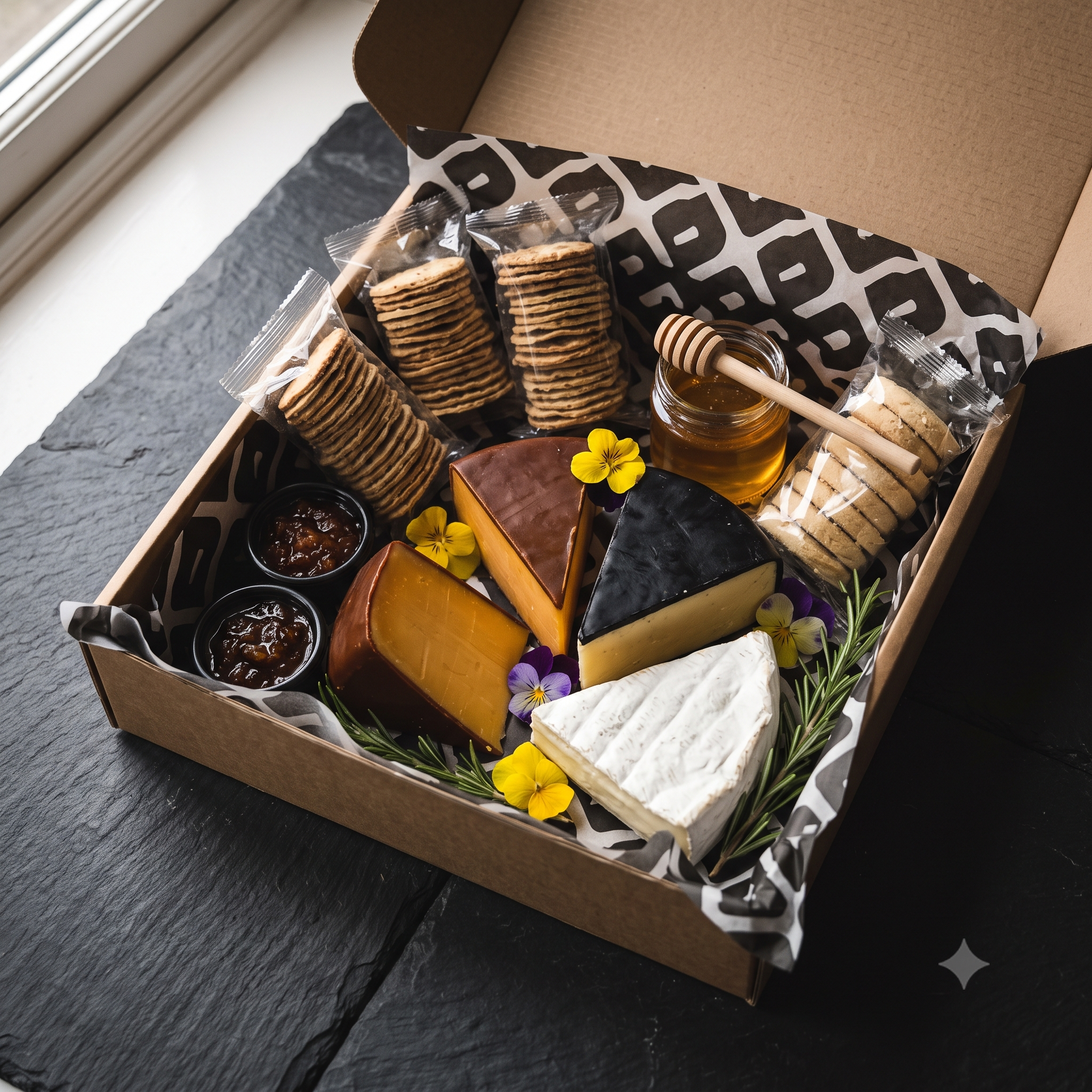 The Black Bull Welsh Cheese & Cracker Box