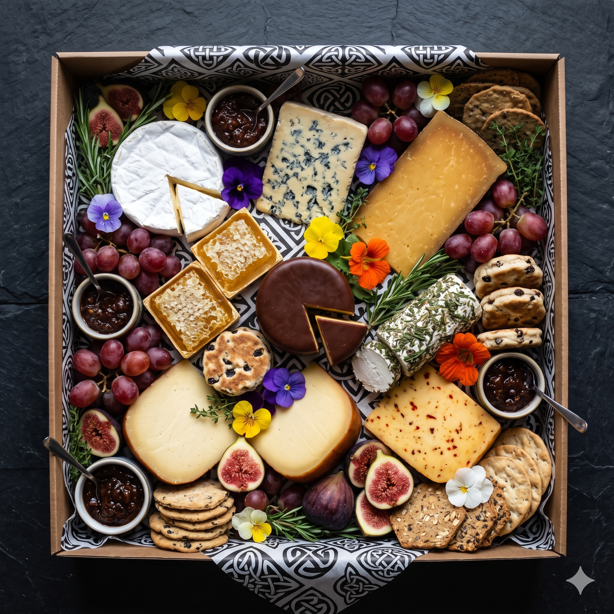 The Black Bull Welsh Cheese Box for 8