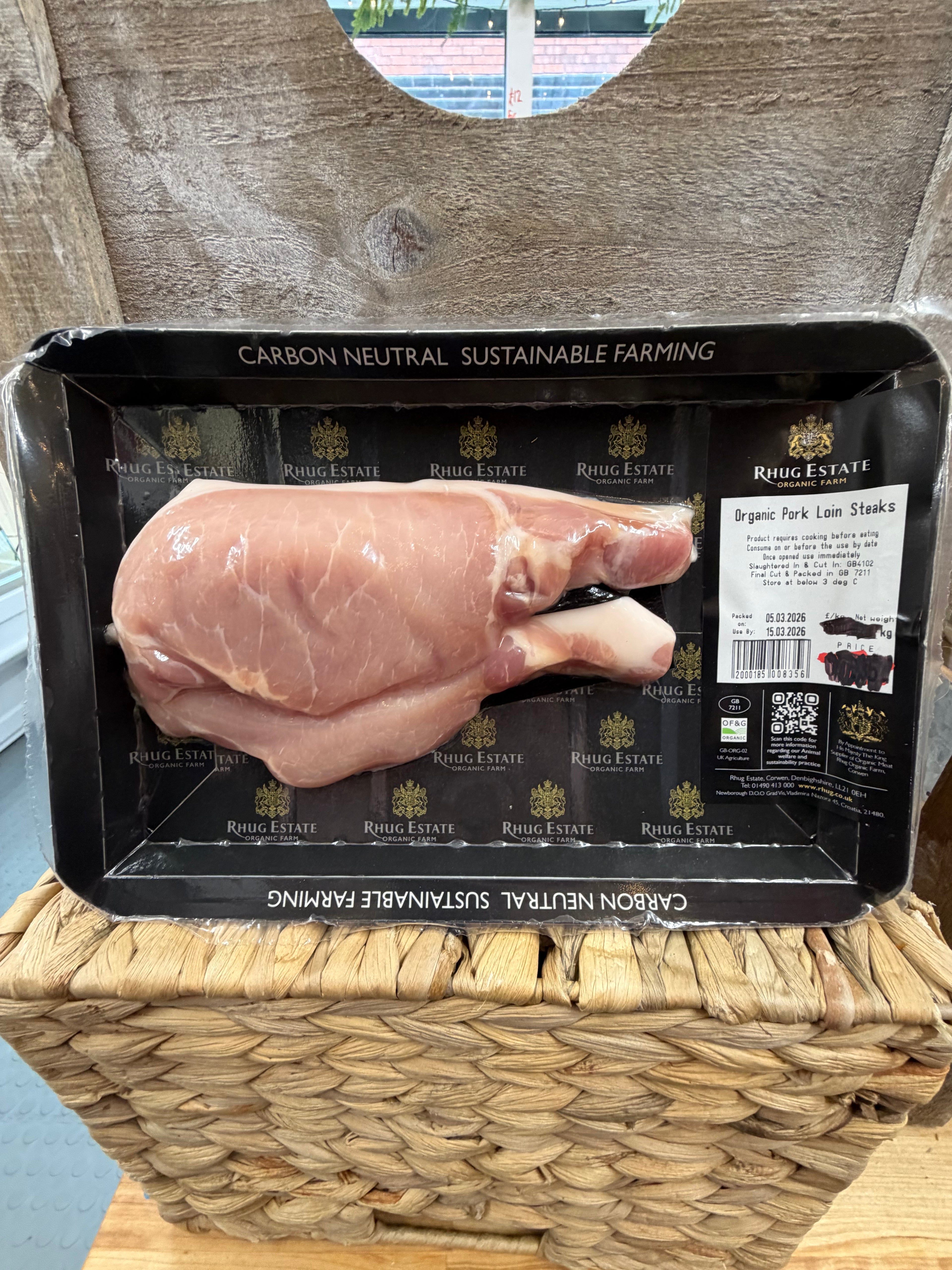 Rhug Estate Organic Pork Loin Steaks 250g