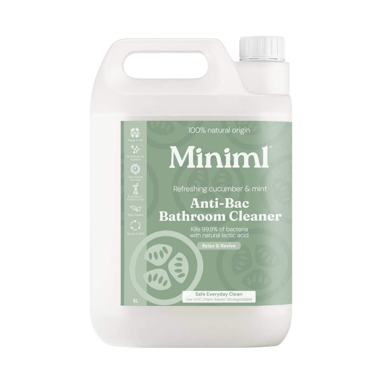 Anti-Bac Bathroom Cleaner - Cucumber + Mint 5L Refill
