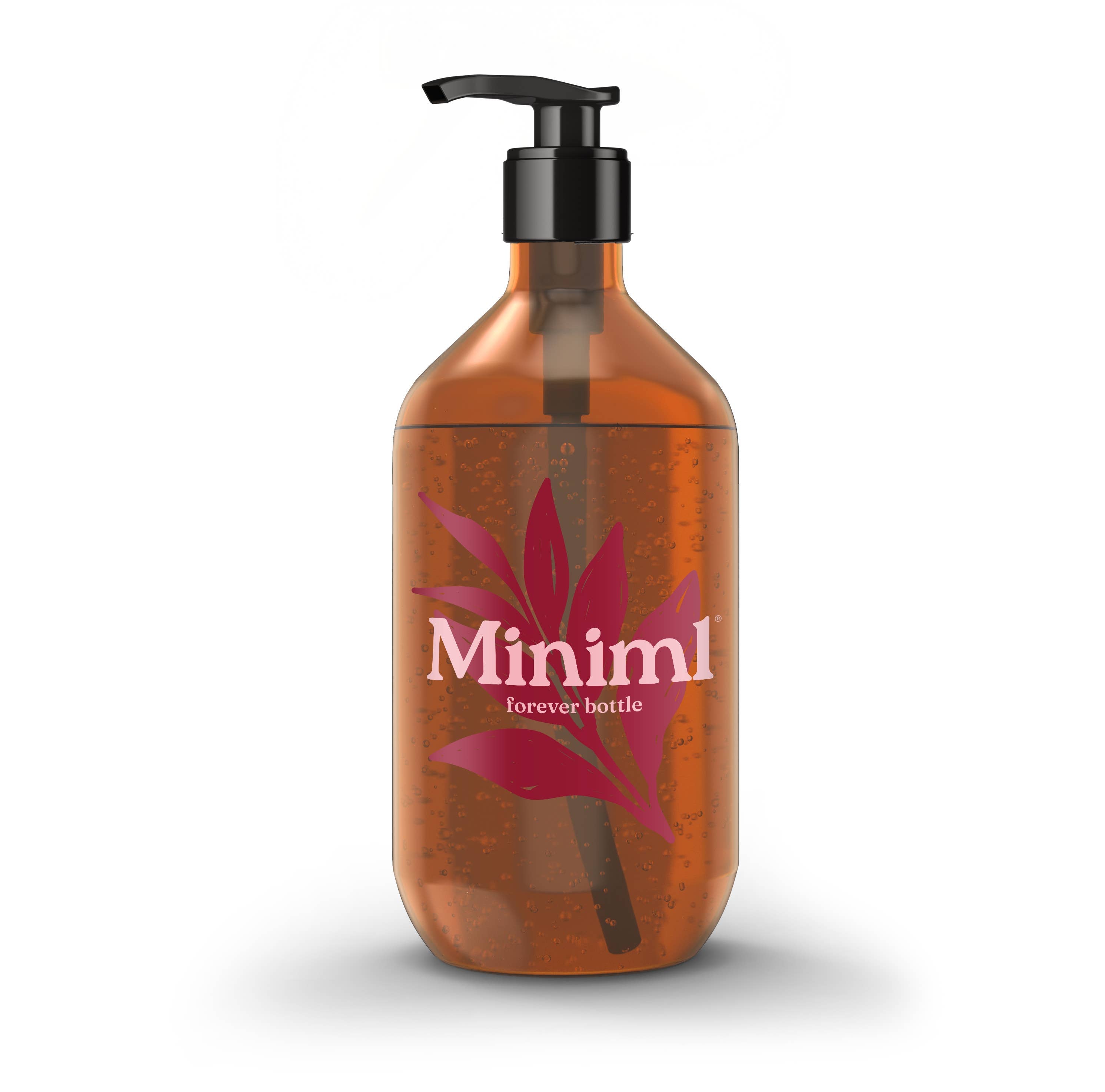 6 x Reusable Amber Glass Bottle + Pump - 500ML